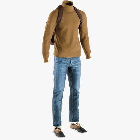 3D Men's Pants with Pullover, Shoes and Backpack